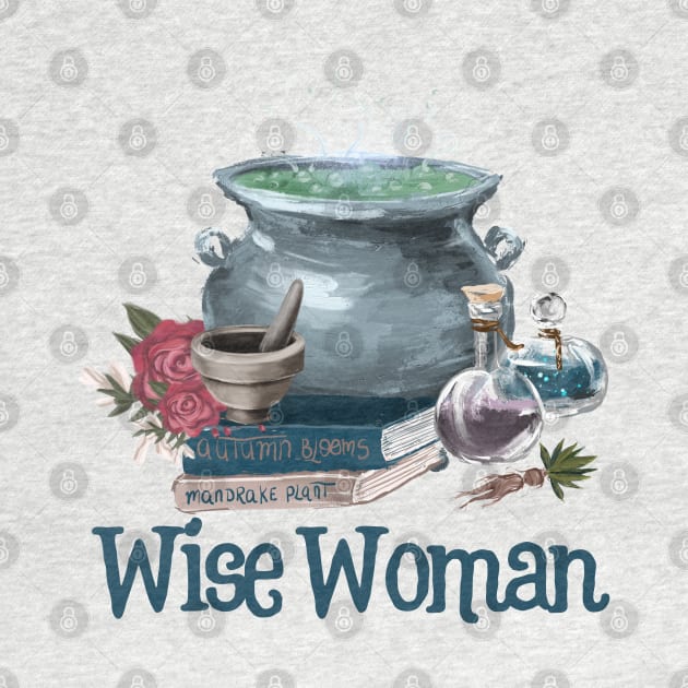 Wise Woman Herbalist Gift Cauldron and Potion Bottles by InnerMagic